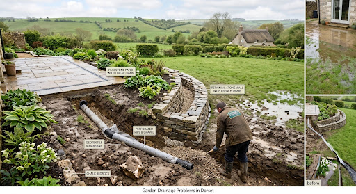 Garden Drainage Problems in Dorset: How to Stop Soggy Lawns and Patio Flooding